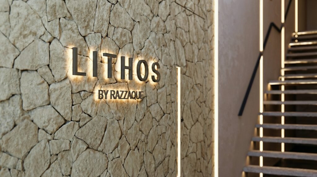 Lithos by razzaque stone wall logo