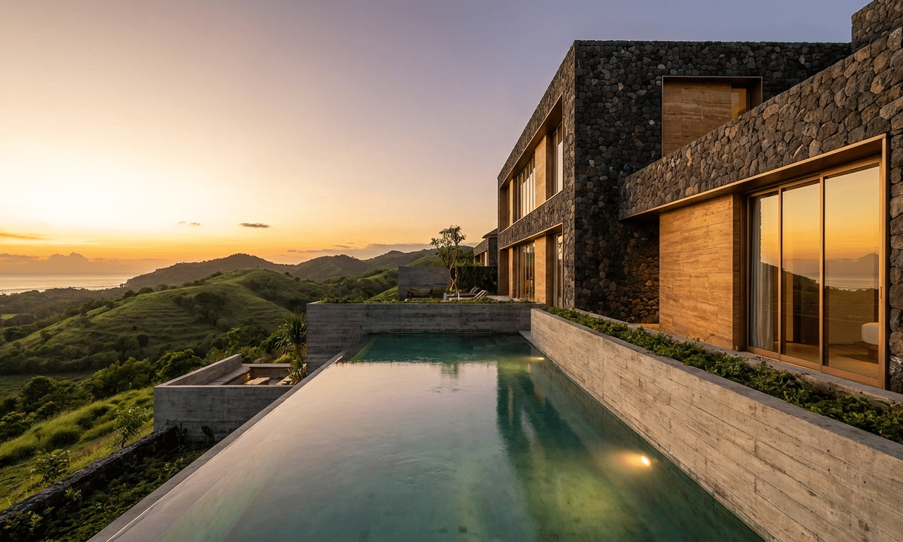 high-yield lombok rental villa with infinity pool in kuta mandalika